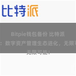 Bitpie钱包备份 比特派钱包：数字资产管理生态进化，无限可能！